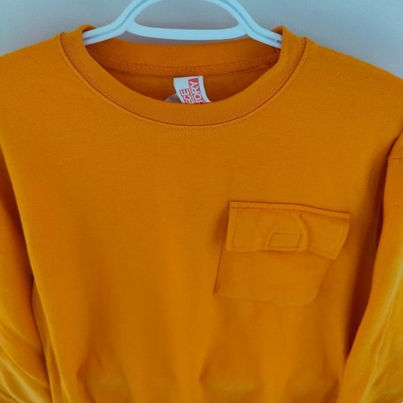 Yellow Fleece Sweater Women's Size Small, with front pocket Long Sleeve - Picture 2 of 14